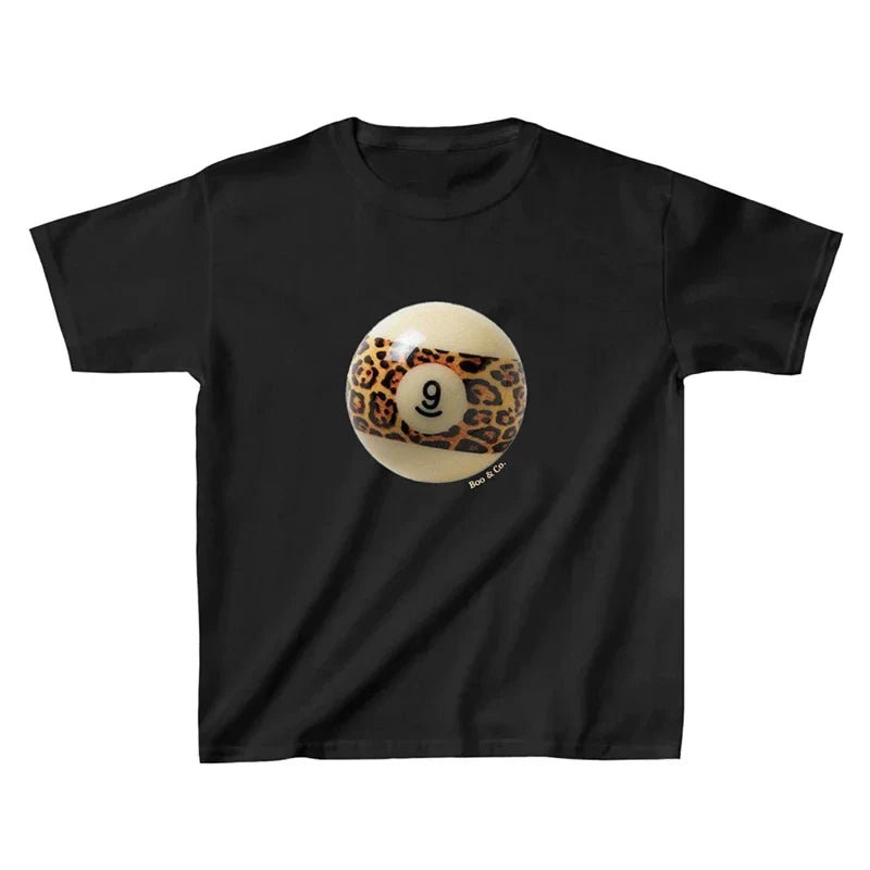 Leopard Print Billiard Ball Baby Tee