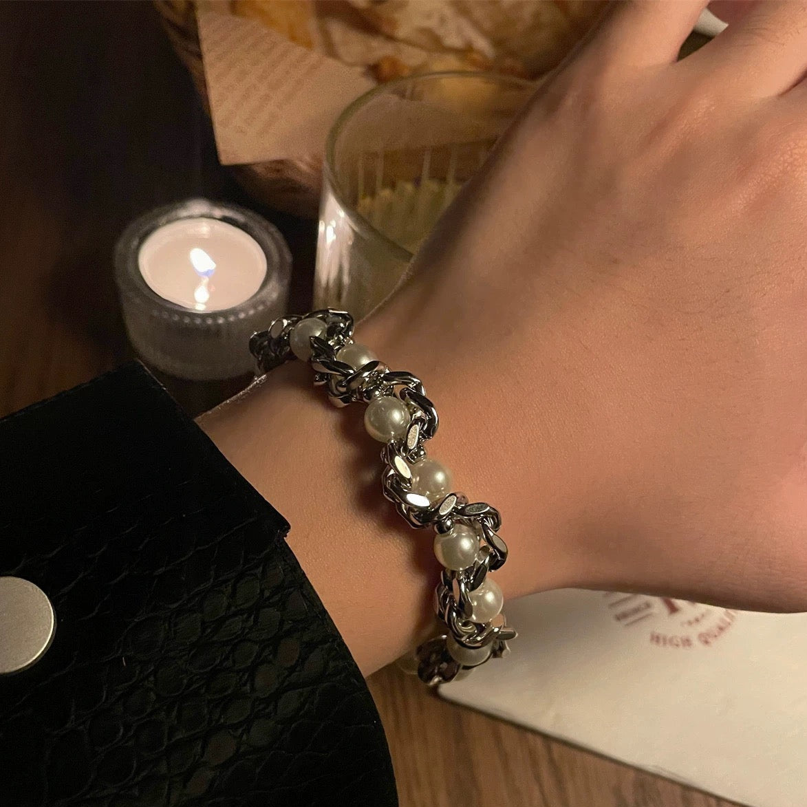 Chunky Kette / Armband mit Perlen