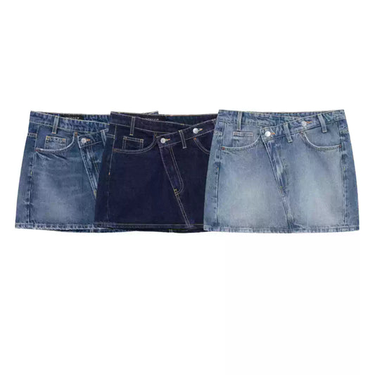 Viraler Asymmetrischer Jeans Rock