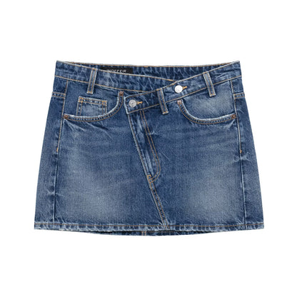 Viraler Asymmetrischer Jeans Rock