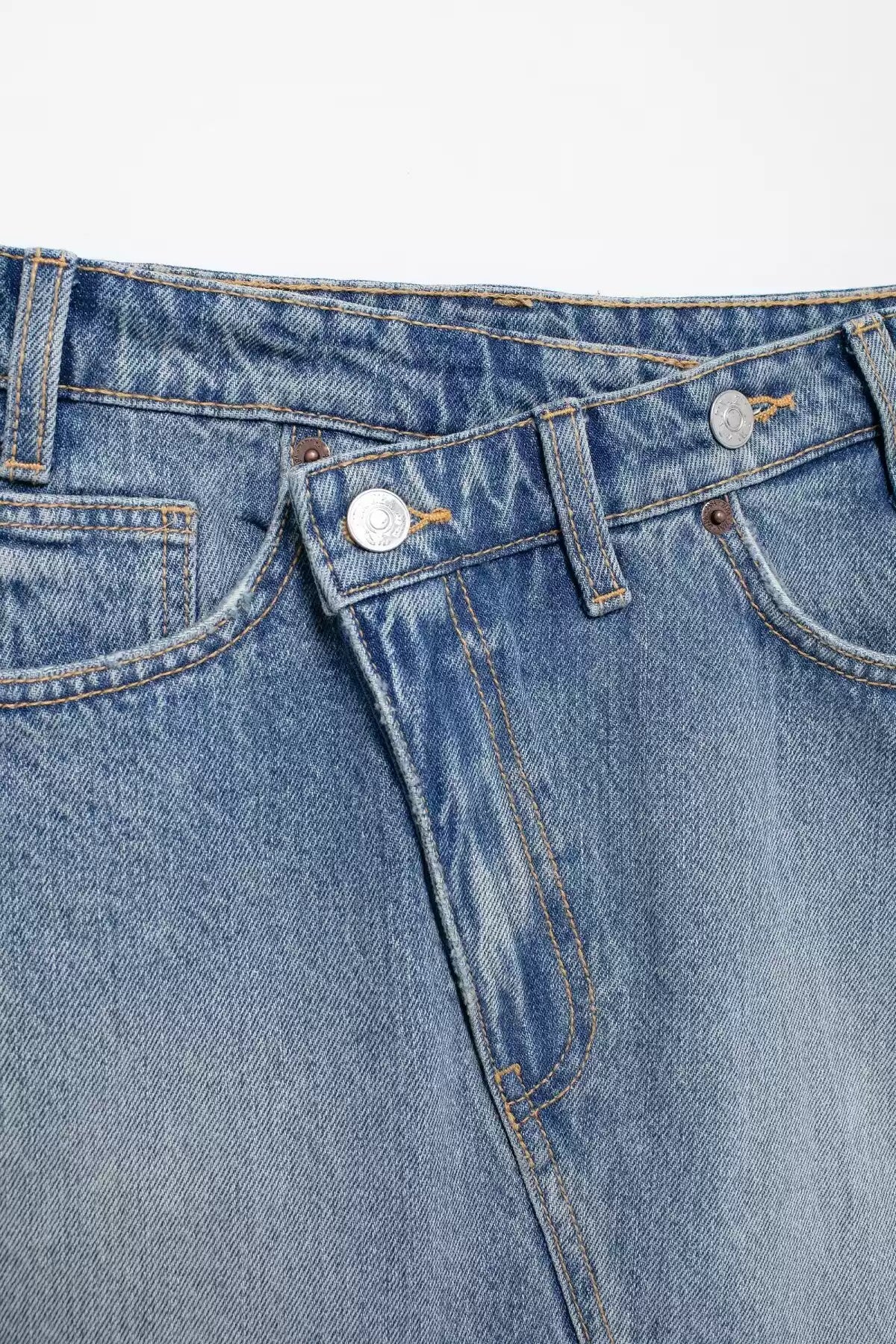 Viraler Asymmetrischer Jeans Rock