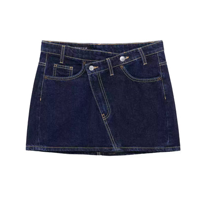 Viraler Asymmetrischer Jeans Rock