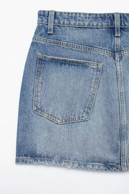 Viraler Asymmetrischer Jeans Rock