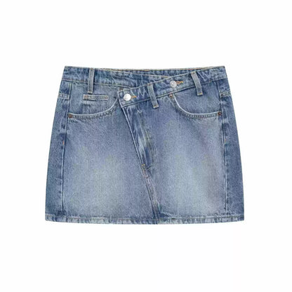 Viraler Asymmetrischer Jeans Rock