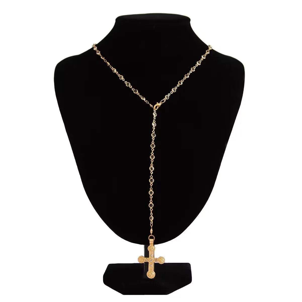 Crystal Chain Cross Necklace