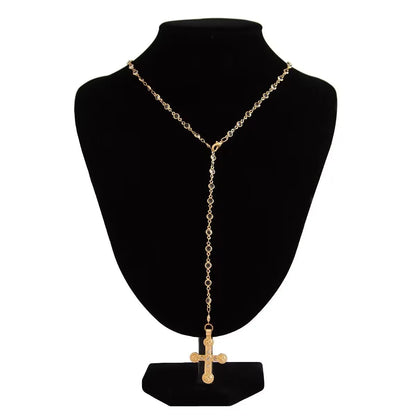 Crystal Chain Cross Necklace