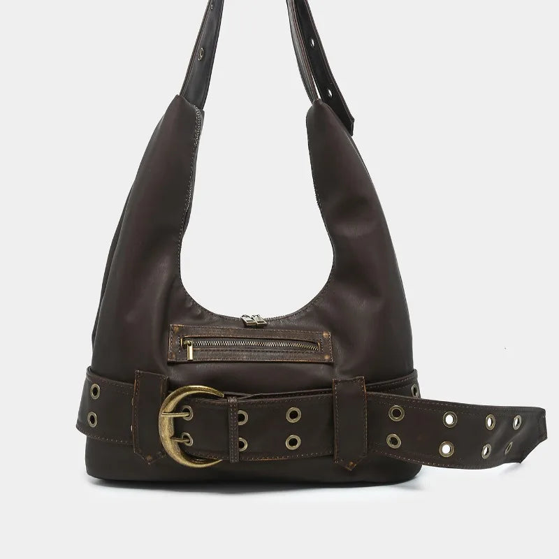 Retro Leather Belt Shoulder Bag