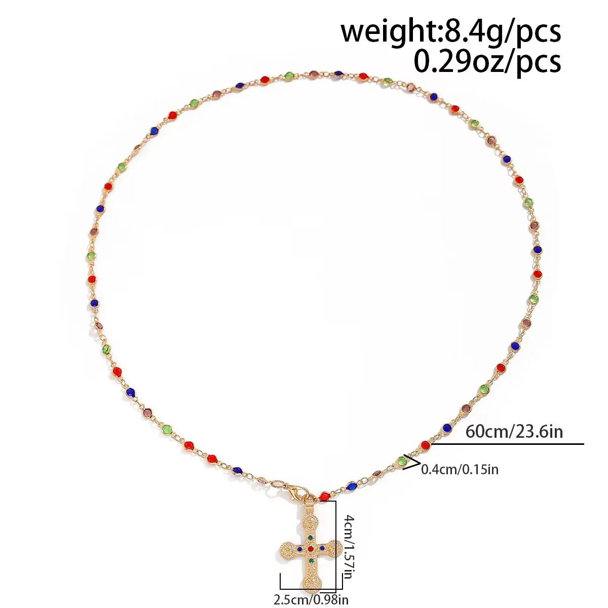 Crystal Chain Cross Necklace