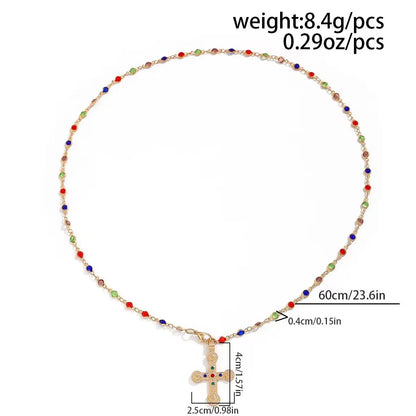 Crystal Chain Cross Necklace