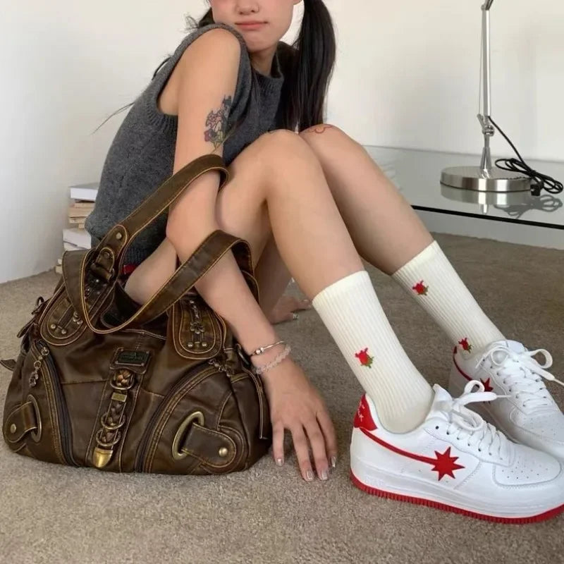 Retro Leather Tote Bag