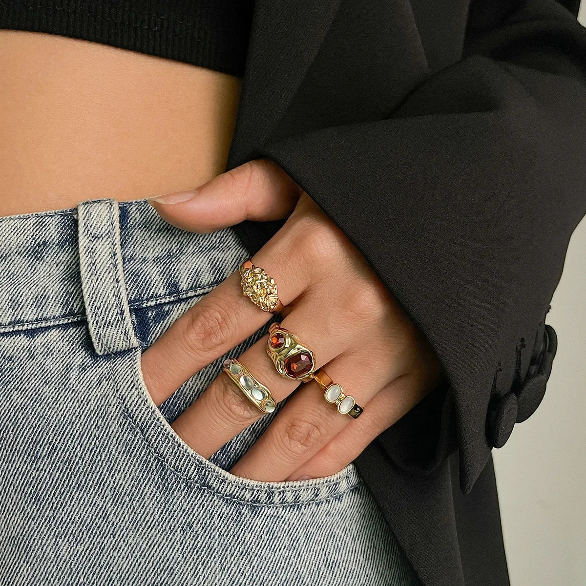 Gem Rings Set