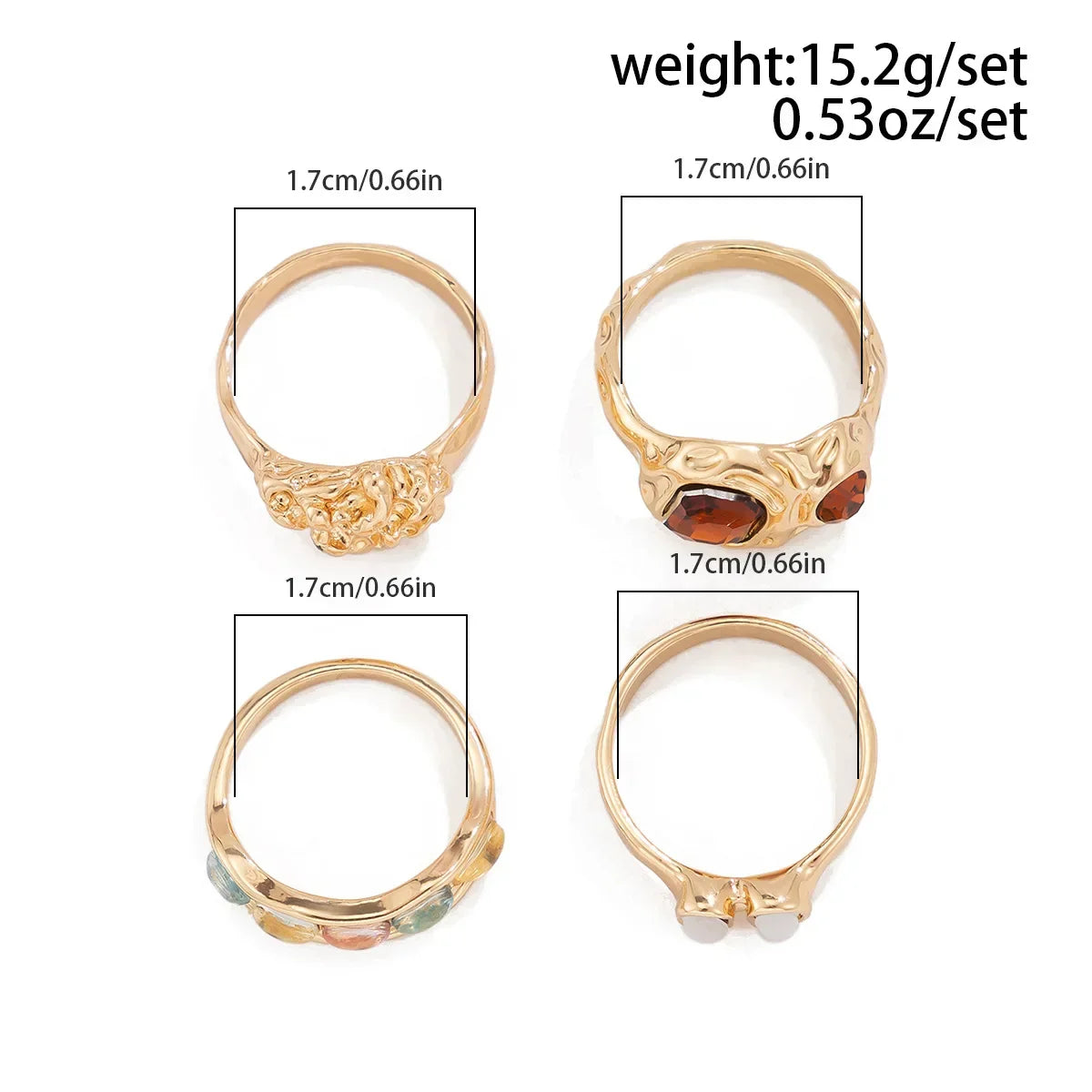 Gem Rings Set