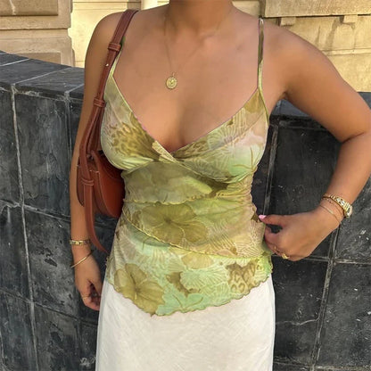 Blumen Mesh Tank Top