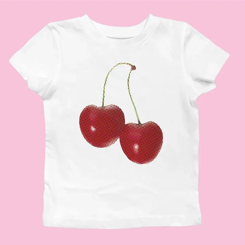 Cherry Print Crop Top