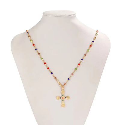 Crystal Chain Cross Necklace
