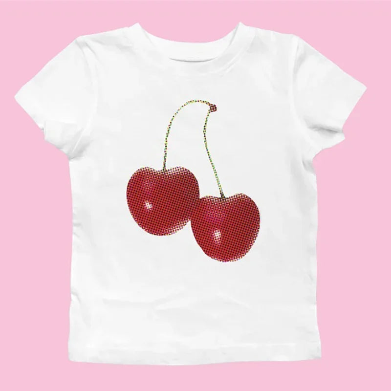 Cherry Print Crop Top