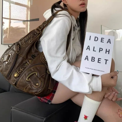 Retro Leather Tote Bag