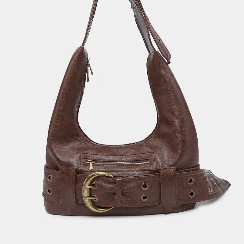 Retro Leather Belt Shoulder Bag